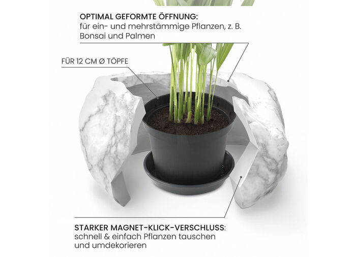 Pflanzenübertopf von Botanyia in edler Naturstein-Optik MARMORGRAU
