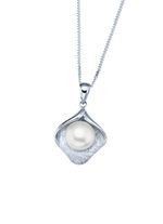 S&uuml;sswasser-Zuchtperlen Anh&auml;nger mit Panzerkette  