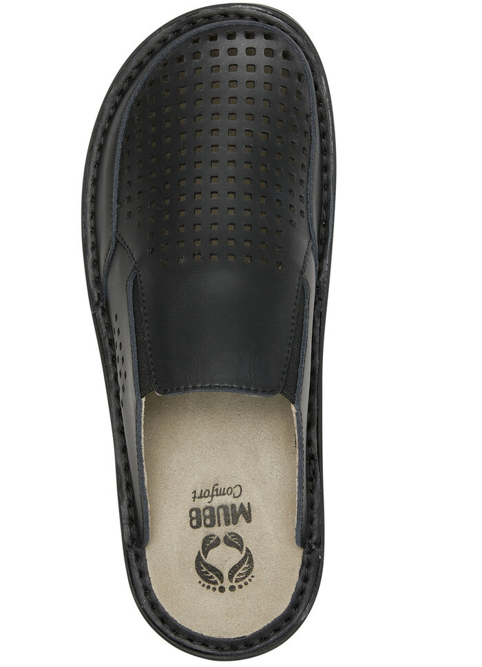 Mubb Pantolette mit seitlich eingesetzten Gummizüge SCHWARZ