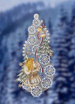 Fensterbild aus echter Plauener Spitze 