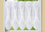Kurzvorhang Gatsby mit echter Stickerei WEISS-WEISS