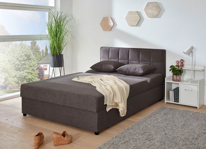 Polsterbett mit Kissen BRAUN