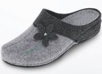 Laurina, klassische Damen-Hausschuhe, mit anatomisch geformtem Fussbett ANTHRAZIT-HELLGRAU