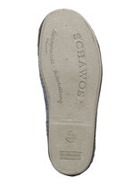 Textil-Hausschuh mit anatomisch geformtem Fussbett BLAUGRAU-MULTICOLOR