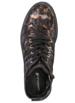 Waldl&auml;ufer Schn&uuml;r-Stiefelette mit Leo-Print SCHWARZ-BRONZE
