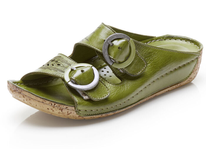 Gemini Pantolette mit verstellbaren Schliessen  OLIV
