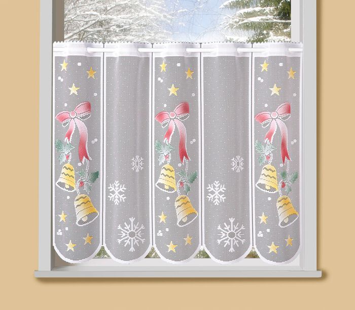 Kurzvorhang Gl&ouml;ckchen mit Stangendurchzug BUNT