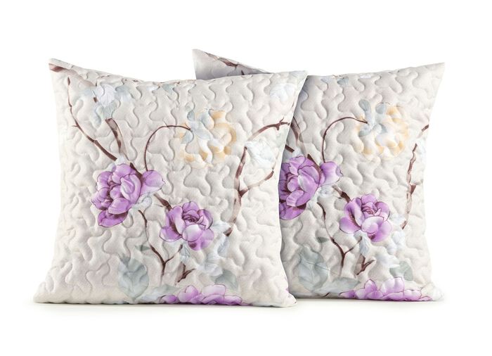 Tagesdecken mit Bandeinfassung und passende Kissenbez&uuml;ge mit Reissverschluss BUNT