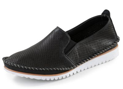 Andrea Conti, sommerliche Damen-Slipper, Weite G, mit herausnehmbarem Fussbett 