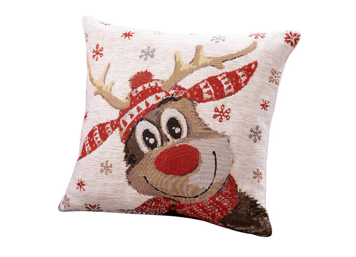 Kissenbezug mit Elch-Motiv CREME