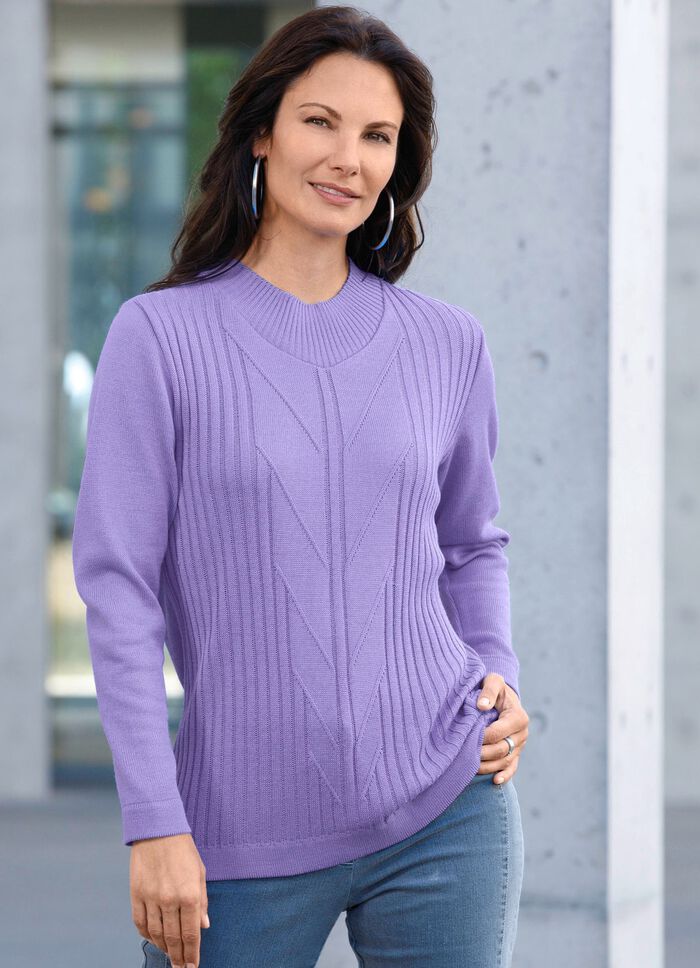 Pullover mit Schurwolle FLIEDER