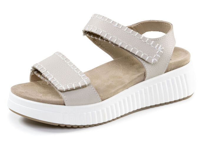 ELENA EDEN, bequeme Damen-Sandalen, Weite H, mit herausnehmbarem Fussbett BEIGE