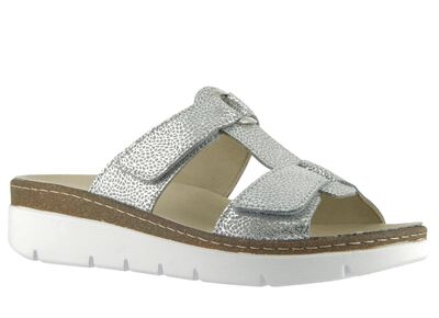 Klett-Pantolette &raquo;Cara&raquo; aus gepr&auml;gtem Echtleder 