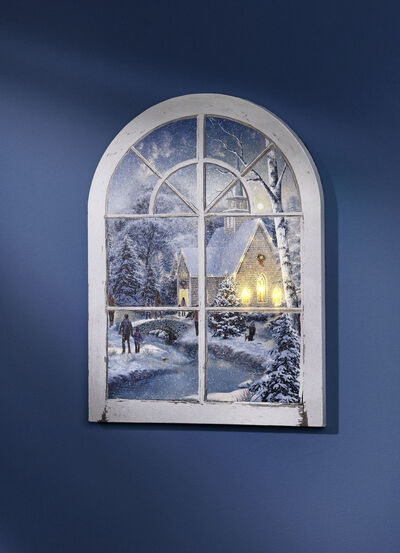 LED-Bild auf Holzrahmen 