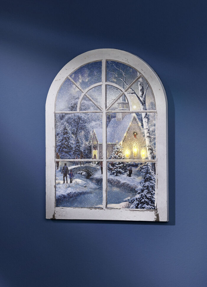 LED-Bild auf Holzrahmen 