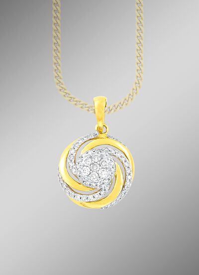 Interessanter Anh&auml;nger mit 7 Brillanten und 56 Diamanten 