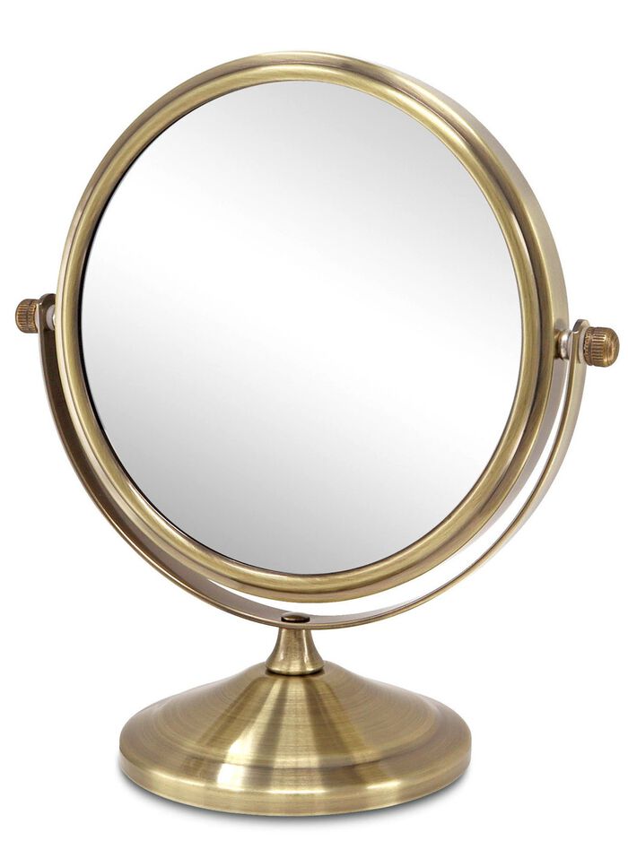 Kosmetik-Spiegel mit stabilem Metallgeh&auml;use GOLD