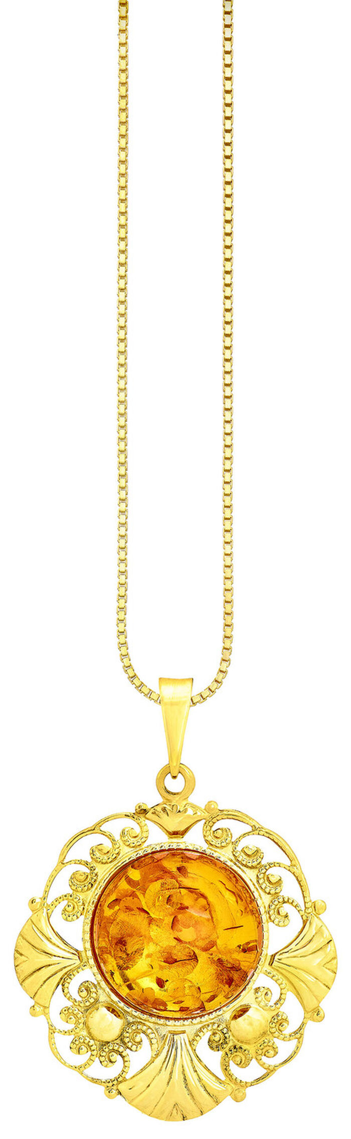 Filigraner Anh&auml;nger mit echt Bernstein 