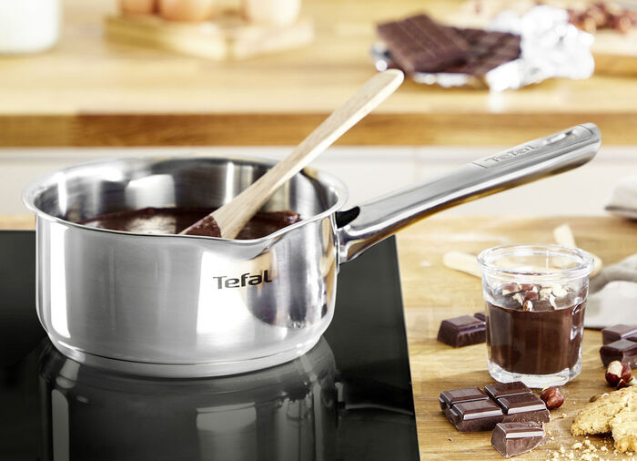 Tefal Topf-Set Duetto aus hochglanzpoliertem Edelstahl 