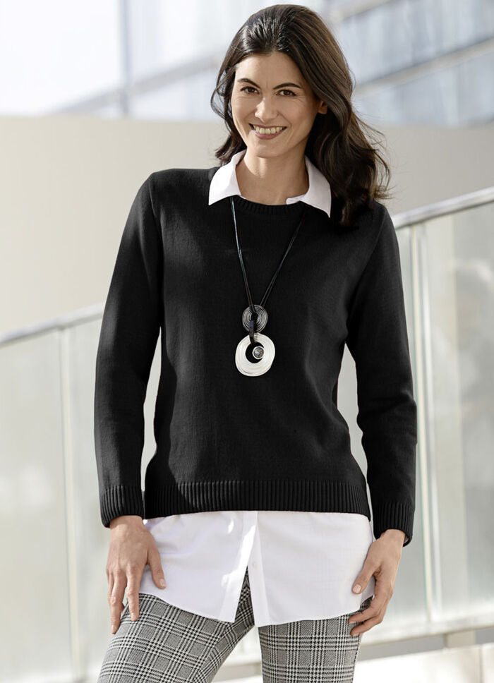 Pullover mit Rippenbündchen SCHWARZ