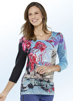 Pullover mit Venedig-Motiv-Druck