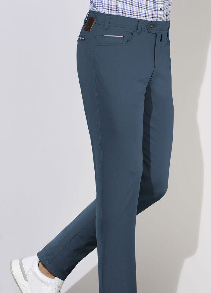 «Brühl»-Hose mit Bundübertritt in 3 Farben DUNKELBLAU