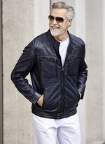 Lederkurzjacke mit Brusttaschen 