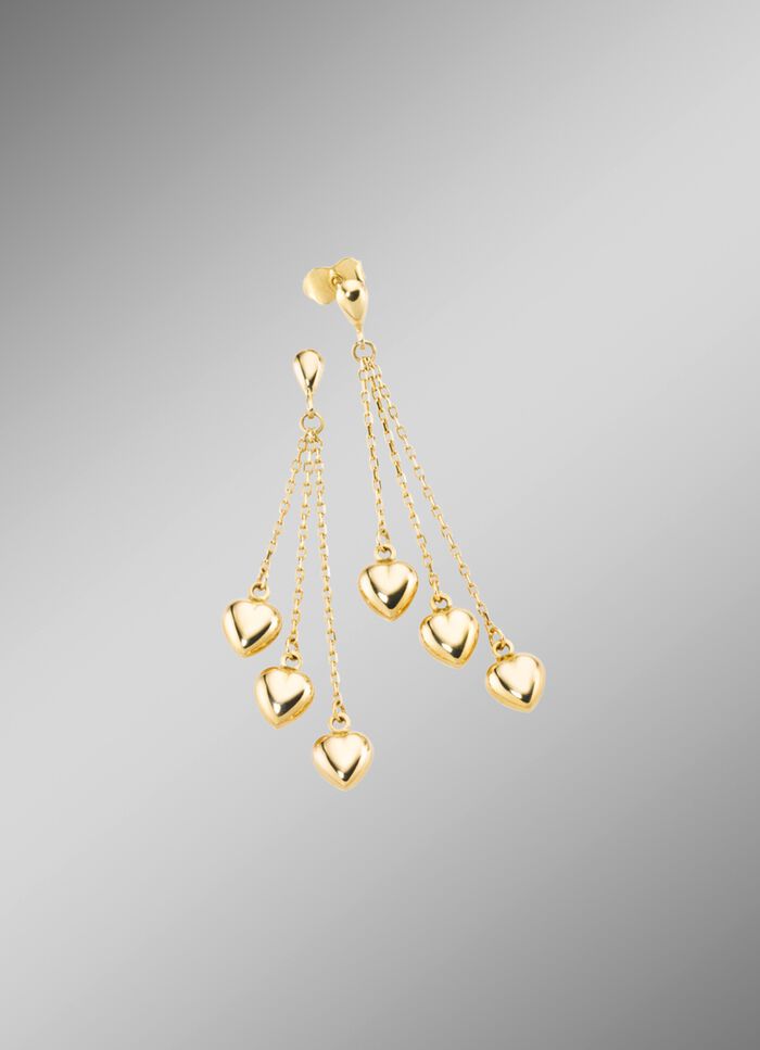 S&uuml;sse Herz-Ohrstecker aus Gold 