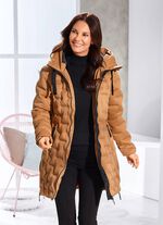 Funktions-Kurzmantel mit fester Kapuze KARAMELL