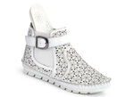 Gemini Mokassin-Stiefelette mit verstellbarer Zierspange WEISS