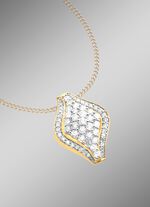 Stark ausgefasster Anh&auml;nger mit Brillanten 