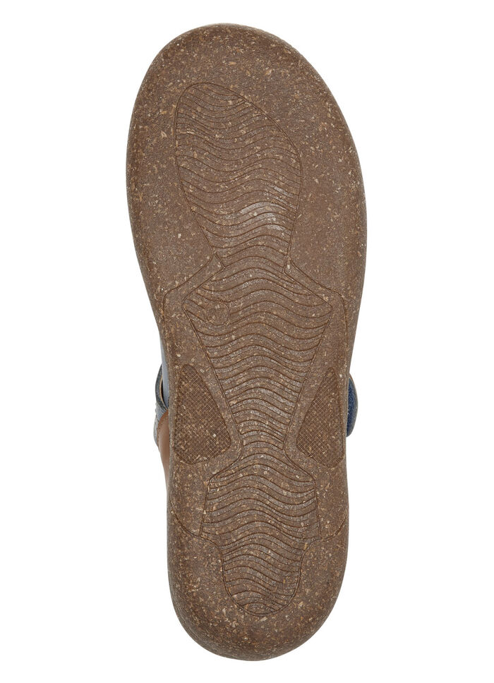 ELENA EDEN-Slipper mit Zierstickerei JEANS-COGNAC