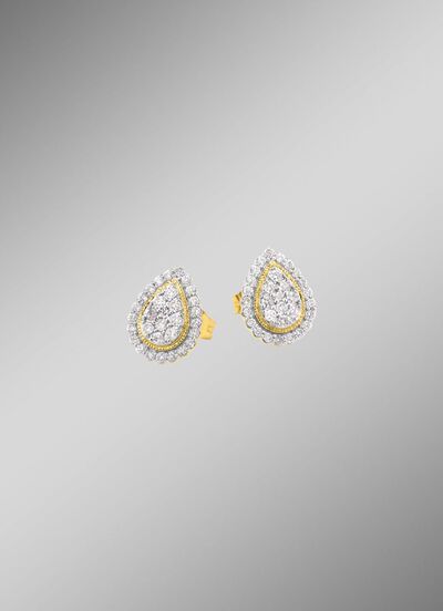 Tropfenf&ouml;rmige Ohrstecker mit Brillanten 