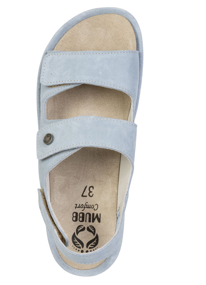 Mubb, bequeme Damen-Sandalen, Weite H, mit herausnehmbarem Fussbett BLEU