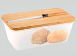 Brotbox mit integriertem Brotschneidemesser WEISS