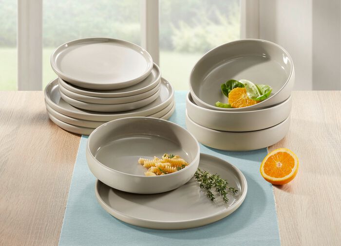 Arte Viva 12-teiliges Tafel-Service aus Markensteinzeug 