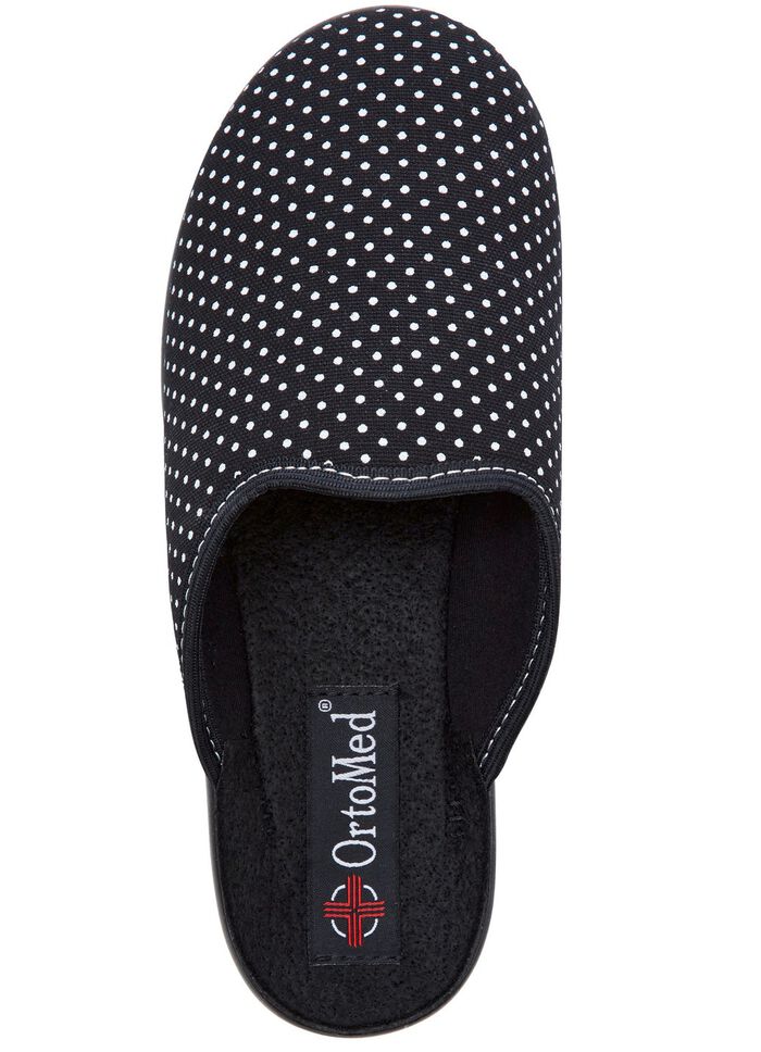 Zweierpack Pantoffeln aus gepunktetem Textilmaterial 