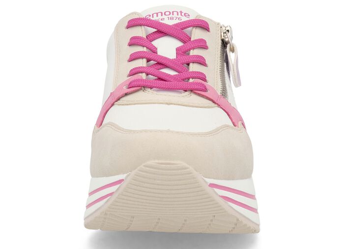 Remonte Schn&uuml;r-Sneaker aus Nappaleder CREME-BUNT