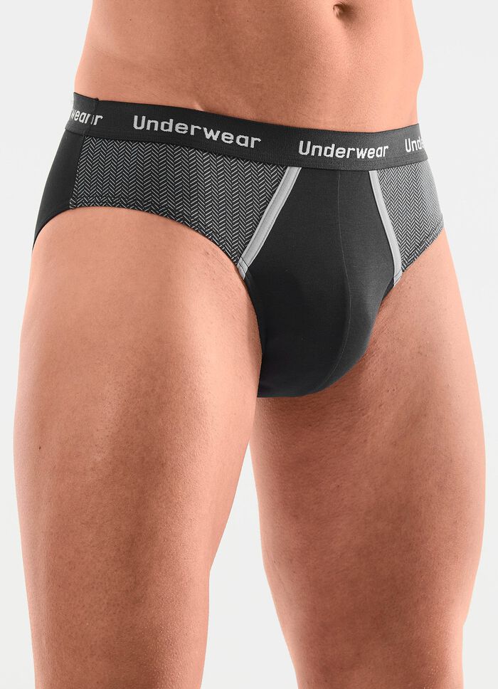 Dreierpack Slips mit bedruckten Eins&auml;tzen 