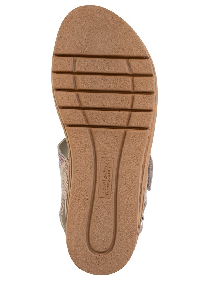 Waldl&auml;ufer, bequeme Damen-Sandaletten, Weite K, mit herausnehmbarem Fussbett ROS&Eacute;-BUNT