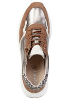 Caprice, trendige Damen-Sneaker, Weite G, mit herausnehmbarem Fussbett COGNAC-ALTGOLD