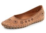 ELENA EDEN, sommerliche Damen-Ballerinas, Weite G, mit herausnehmbarem Fussbett COGNAC