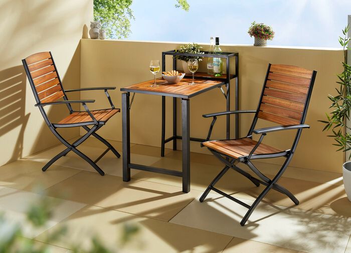 Balkon-M&ouml;bel Santorin II aus ge&ouml;ltem Akazienholz 