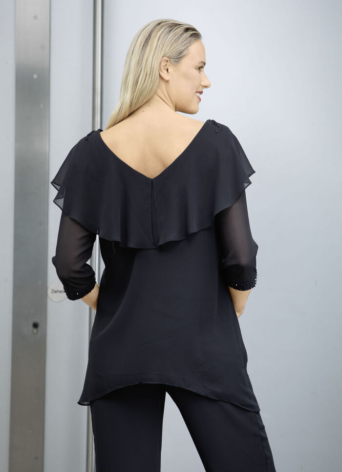 Kombination, 2 tlg. mit funkelnden Zierperlen 