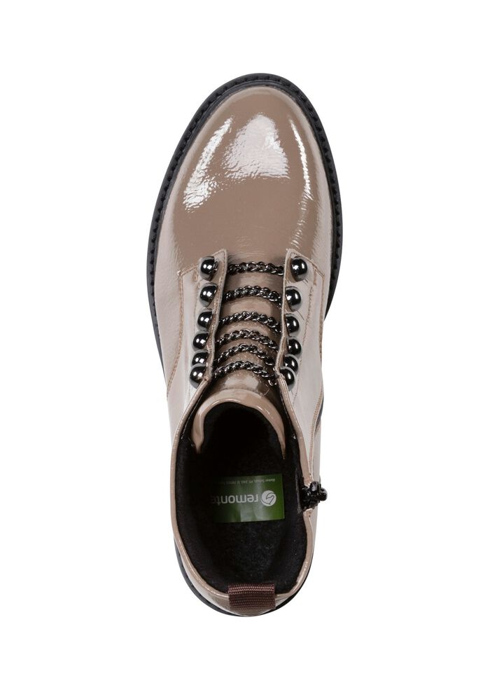 Remonte Stiefelette mit trendigen Zierketten in Schn&uuml;r-Optik TAUPE