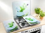Herd-Abdeckplatten im 2er-Set aus Glas 