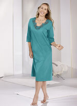 Wadenlanges Nachthemd mit Stickereispitze  LAGUNE