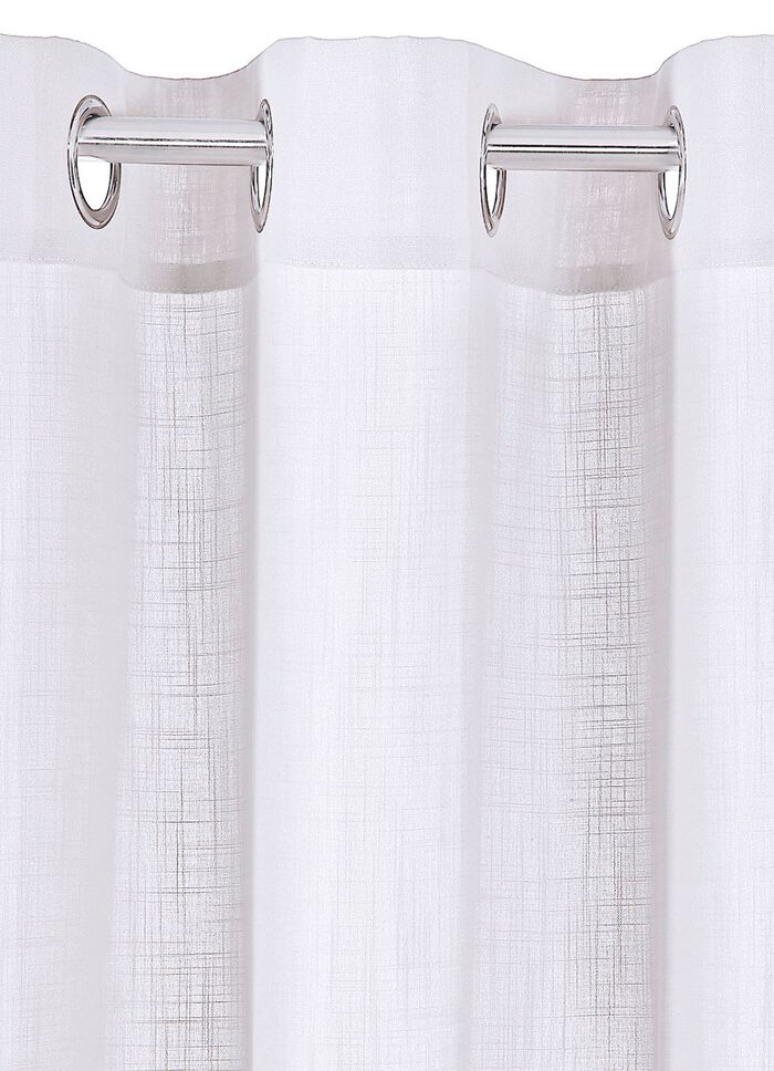 Halbtransparenter &Uuml;bervorhang in Leinenoptik WEISS