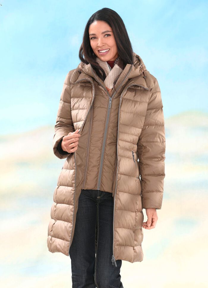 Daunen-Kurzmantel mit Rei&szlig;verschlussleiste 