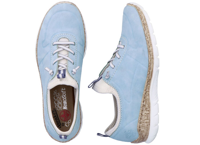 Rieker Sneaker mit Elastik-Zierschnürung HELLBLAU-WEISS